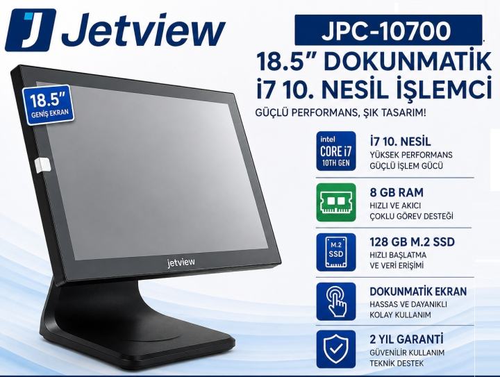 18.5" İ7 10.NESİL 8 GB RAM 128 M2 JETVIEW JPC-10700