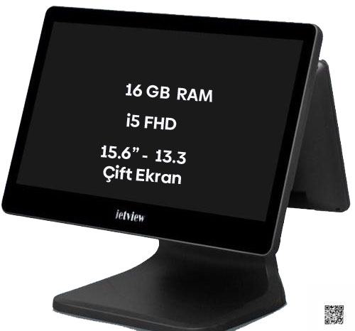 15.6"V İ5 5. NESİL FHD / 16 GB RAM 128 GB SSD 13.3 2.EKRAN JETVIEW JPC 1516V