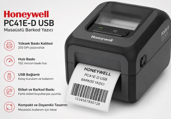 HONEYWELL PC41E-D USB MASAÜSTÜ BARKOD YAZICI USB